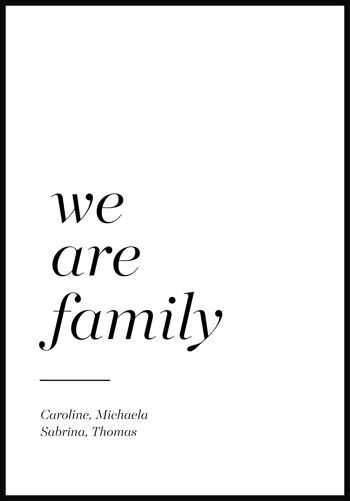 We are family poster personnalisé avec prénom - 30 x 40 cm 1