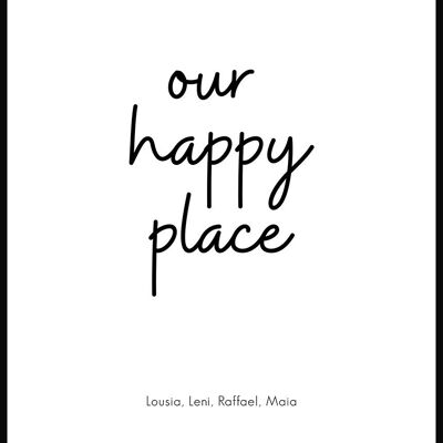 Affiche personnalisable Our happy place - 21 x 30 cm