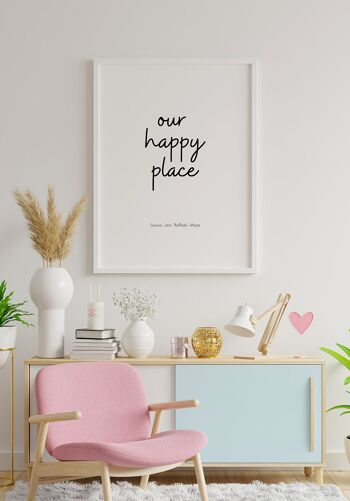 Affiche personnalisable Our happy place - 21 x 30 cm 2