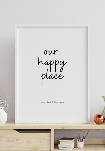 Affiche personnalisable Our happy place - 21 x 30 cm 4