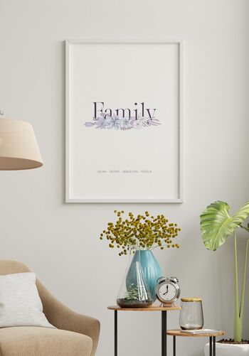 Affiche Famille Personnalisable Fleurs - 21 x 30 cm 5