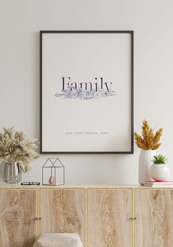 Affiche Famille Personnalisable Fleurs - 21 x 30 cm 6