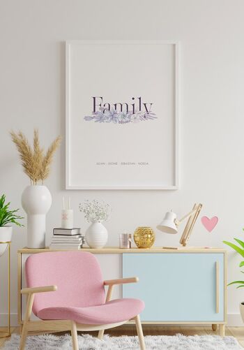 Affiche Famille Personnalisable Fleurs - 30 x 40 cm 4