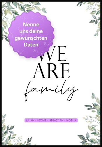 Affiche personnalisée We are family à l'eucalyptus - 70 x 100 cm 7