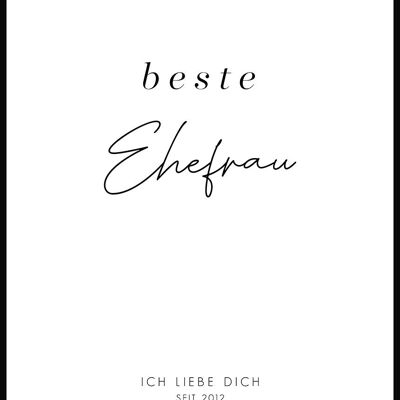 Beste Ehefrau personalisierbares Poster - 21 x 30 cm