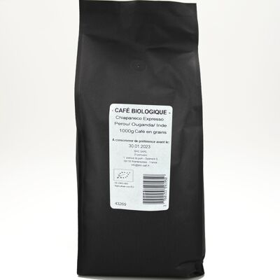 CHIAPANECO Espresso Arábica/Robusta en grano 1 kg