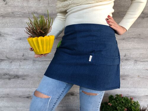 Blue denim gardening apron, multi pocket garden apron, florist apron, personalized apron, tools apron for garden, gift for gardener