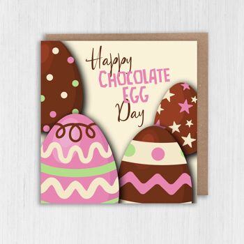 Carte de Pâques amusante : bonne journée des œufs en chocolat 2