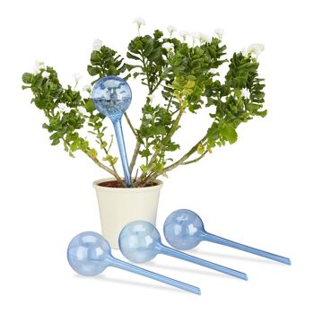 Boules d'Eau pour Plantes - Lot de 4 - Bleu - Système d'Arrosage Automatique (PVC) 1