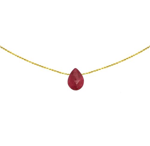 Collier rubis | collier minéral | collier en pierre | bijou de lithothérapie | or gold filled 14k