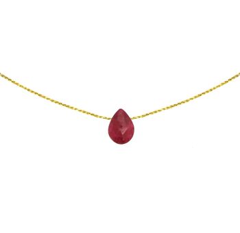 Collier rubis | collier minéral | collier en pierre | bijou de lithothérapie | or gold filled 14k 1