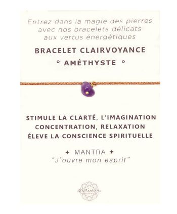 Bracelet Claivoyance Améthyste | bracelet énergétique | bracelet en pierre | bijou de lithothérapie | or gold filled 14kn 1