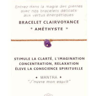 Bracelet Claivoyance Améthyste | bracelet énergétique | bracelet en pierre | bijou de lithothérapie | or gold filled 14kn