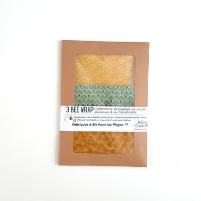 Bee Wrap 3 sizes - reusable packaging / zero waste / beeswax / ecological