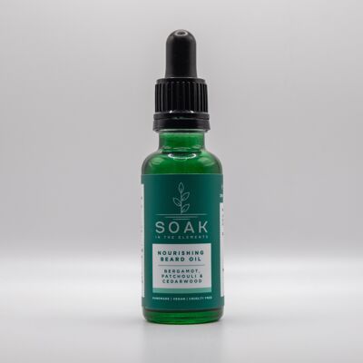 Huile à barbe nourrissante à la bergamote, au patchouli et au bois de cèdre