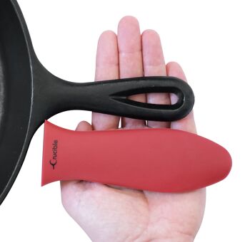 Support de poignée chauffante en silicone, manique (grand rouge) pour poêles, poêles, poêles à frire et plaques chauffantes en fonte 4