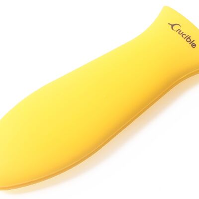 Support de poignée chauffante en silicone, manique (grand jaune) pour poêles, poêles, poêles à frire et plaques chauffantes en fonte