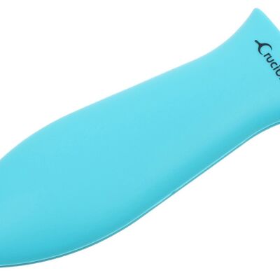 Support de poignée chaude en silicone, manique (turquoise extra large) pour poêles, poêles, poêles et plaques chauffantes en fonte