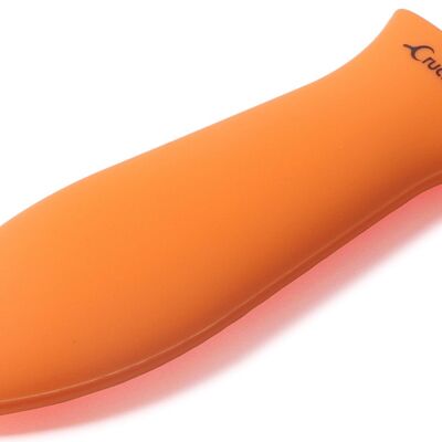 Silicone Hot Handle Holder, Potholder (Small Orange) for Cast Iron Skillets, Pans, Frying Pans & Griddles