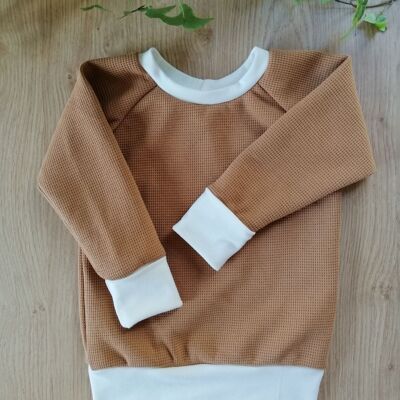 Felpa in evoluzione in jersey waffle "Camel".