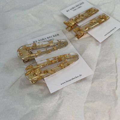 Round acetate gold clips