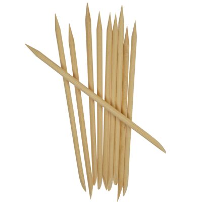 Bâtonnets en bois dur pour le soin des ongles, paquet de 10, longueur : 11,5 cm