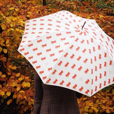 Handgefertigter Luxus-Regenschirm mit Hundedruck