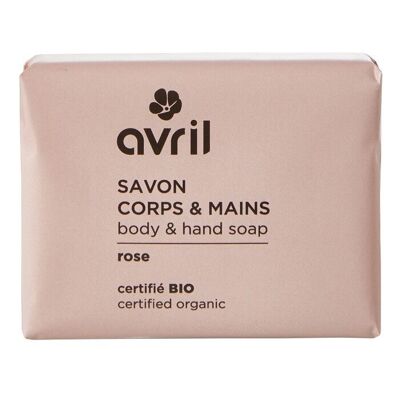 Jabón de rosas para cuerpo y manos 100g - Certificado orgánico