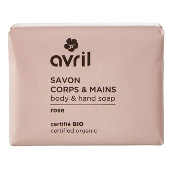 Savon corps & main Rose 100g - Certifié bio