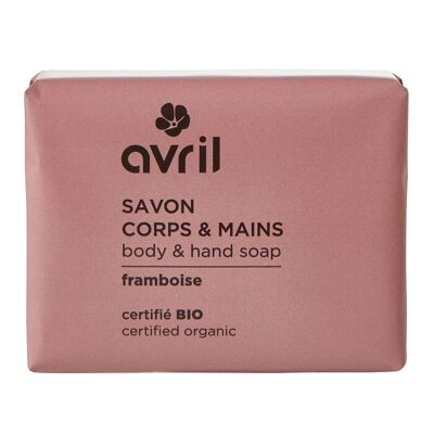 Jabón de manos y cuerpo de frambuesa 100g - Certificado orgánico