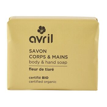 Savon corps & mains Fleur de Tiaré 100g - Certifié bio