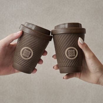 Funk My World Coffee Tasse à café bio-composite en grains – Durable et réutilisable Passe au micro-ondes et au lave-vaisselle, non toxique – Sans BPA, 12 oz (340 ml) 5