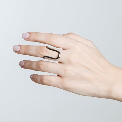 925 Silber-Ring ´Ferantur` in U-Silhouette rhodiniert
