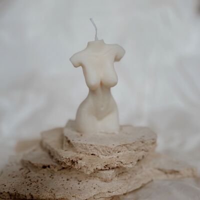 Decorative candle in the shape of a woman's body