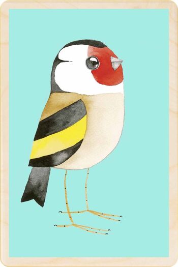 Carte postale en bois GOLDFINCH Bird Card 2