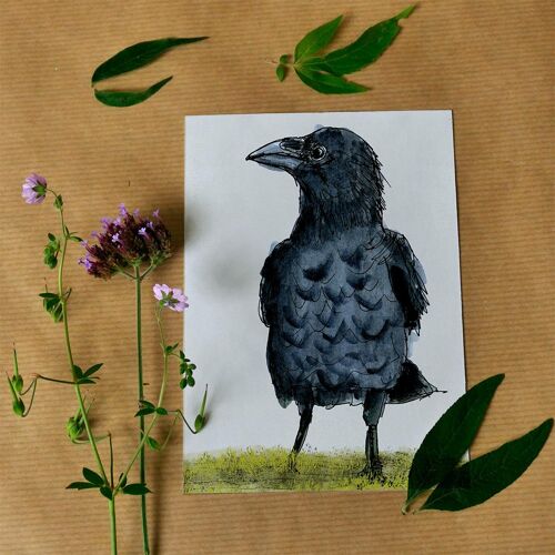 Greeting card Crow