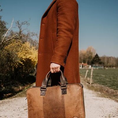 Leather laptop bag by LeatherDesign