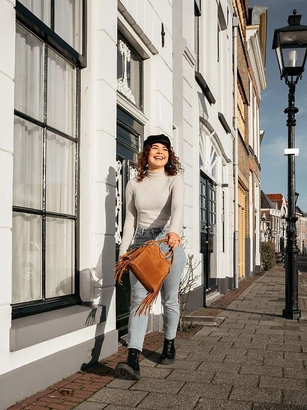 UR 881 Borsa in camoscio marrone LeatherDesign