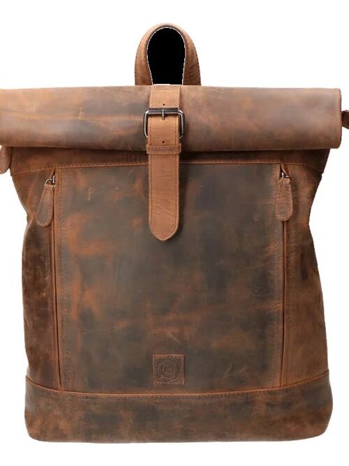 Backpack tough brown Leatherdesign