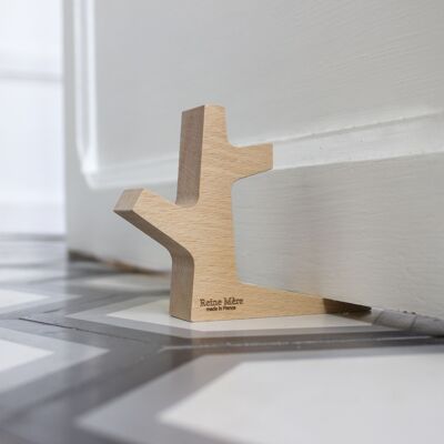 Door stopper - Prémices - (made in France) in varnished solid beech wood