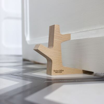 Door stopper - Prémices - (made in France) in varnished solid beech wood