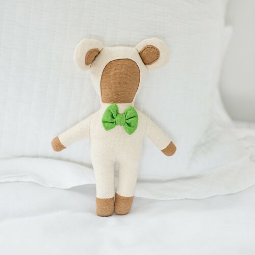 Fair trade Green Bow Rattle Doll - Rattle doll