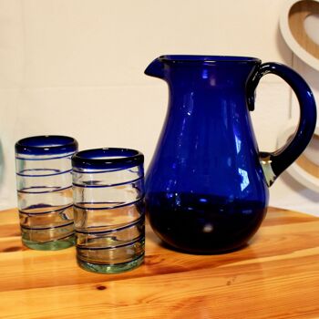 Verres lot de 4 spirale large bleu 2