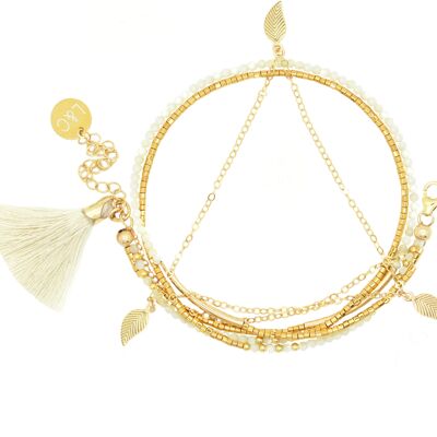 Pulsera de nácar | pulsera de nácar natural | pulsera de piedra | joyas de nácar | joya de litoterapia | 14k lleno de oro