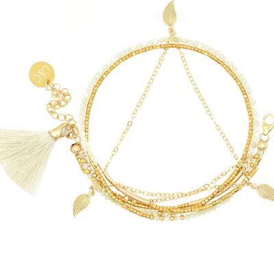 Bracelet nacre | bracelet nacre naturel | bracelet en pierre | bijou en  nacre | bijoux lithothérapie | or gold filled 14k