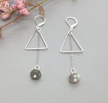 boucles d'oreilles - simetrico 9 - cercle - argent - gris