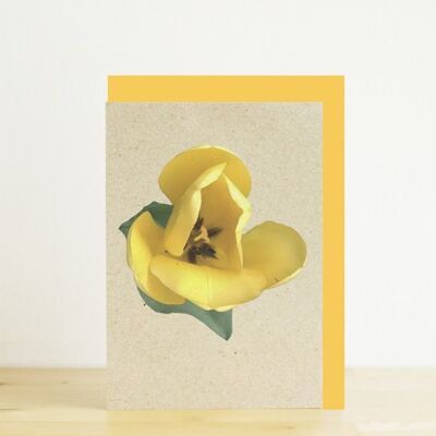 A7-Karte mit gelber Tulpe