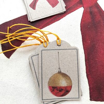 Set of 5 Christmas bauble gift tags