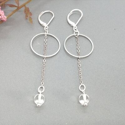 earrings - simetrico 8 - circle - silver - transparent