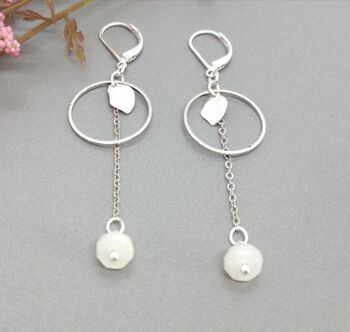 boucles d'oreilles - simetrico - argent - blanc